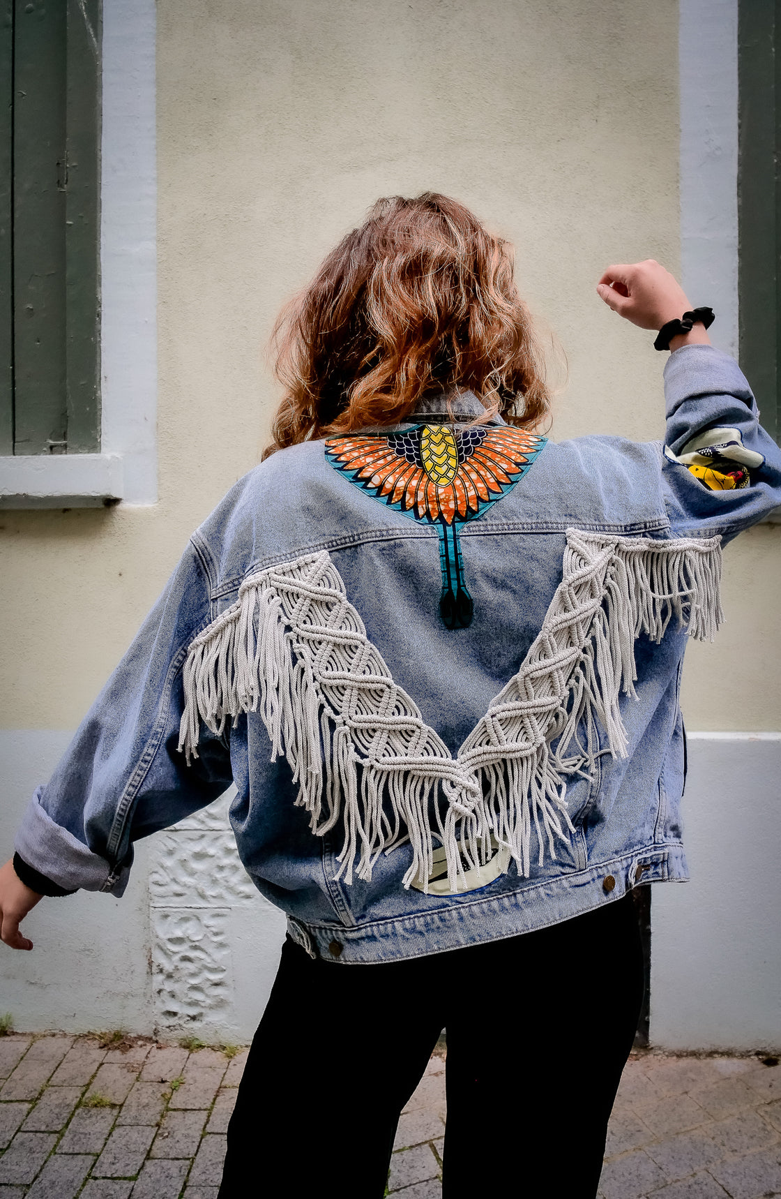 Veste en jean upcyclé -  Heron/Hirondelles