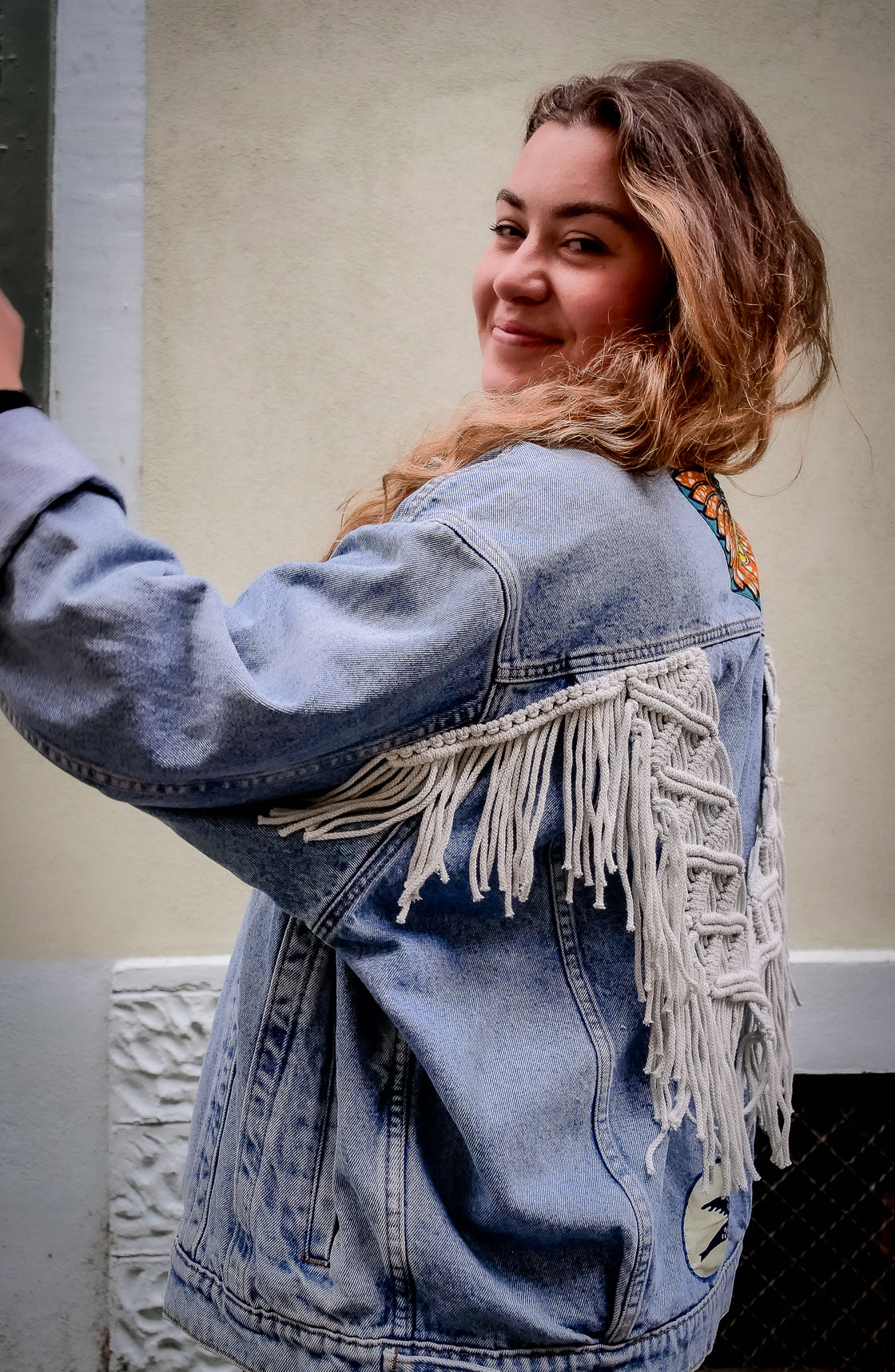 Veste en jean upcyclé -  Heron/Hirondelles