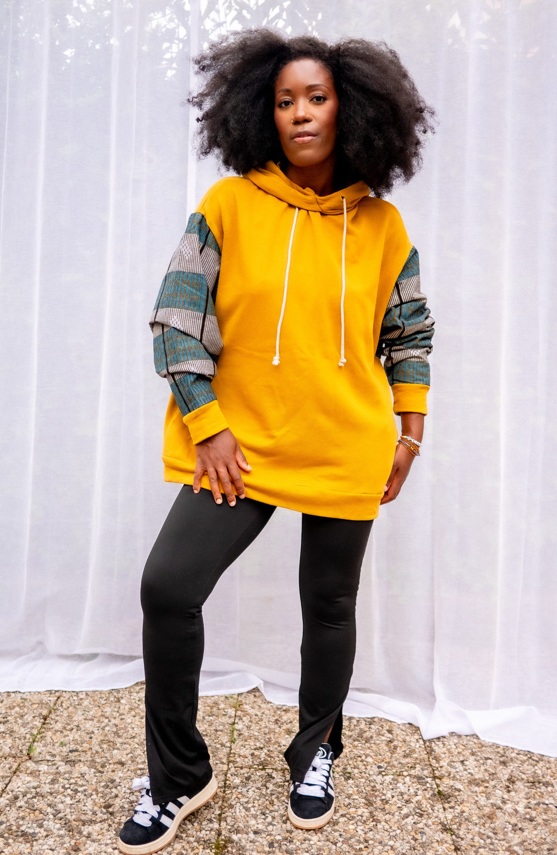 Hoodie wax Moutima Jaune