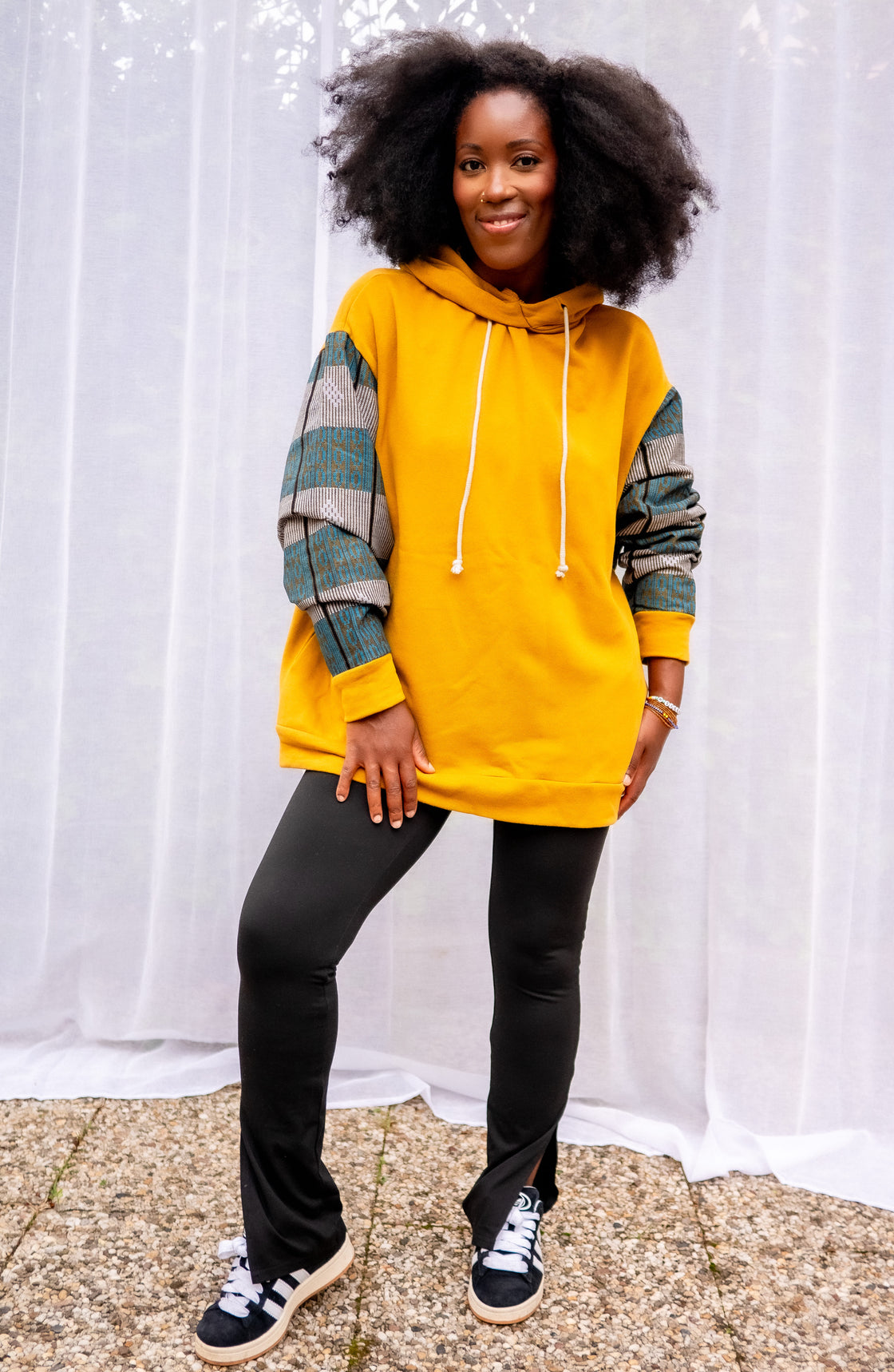 Hoodie wax Moutima Jaune