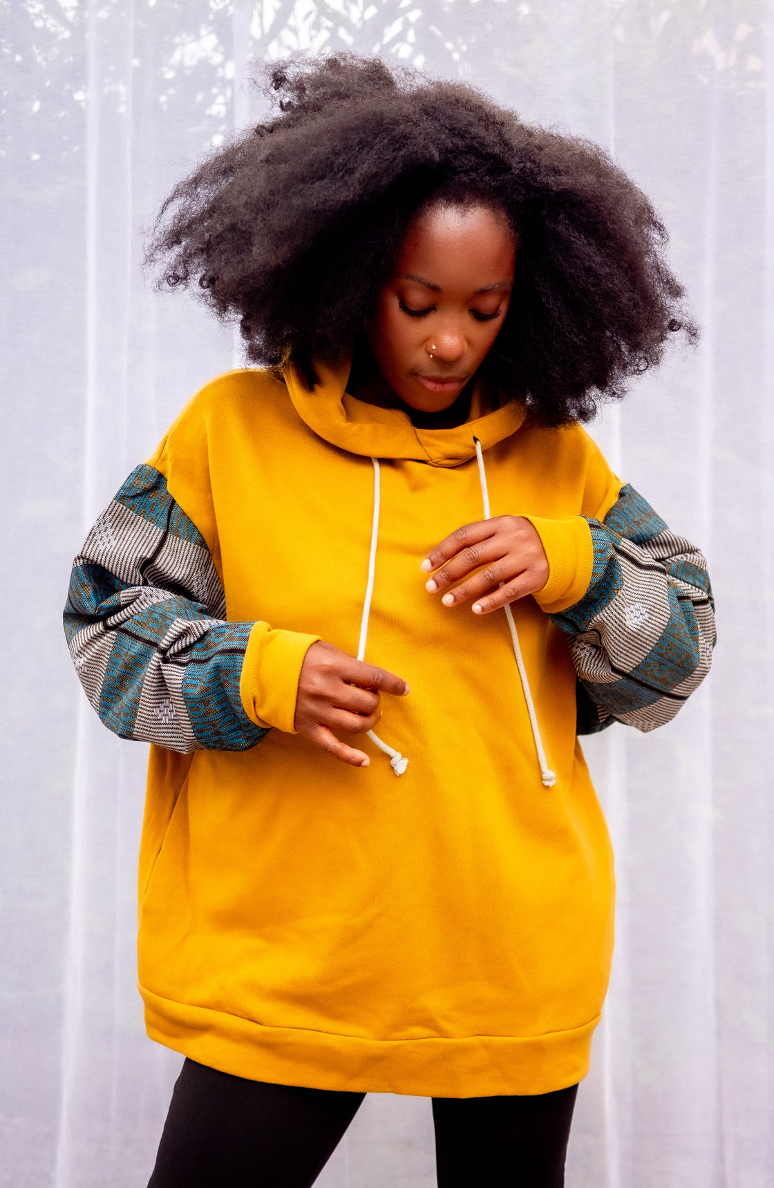 Hoodie wax Moutima Jaune